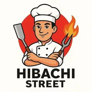 Hibachi Street Hibachi Street logo - hibachi chef with spatula and flaming fork
